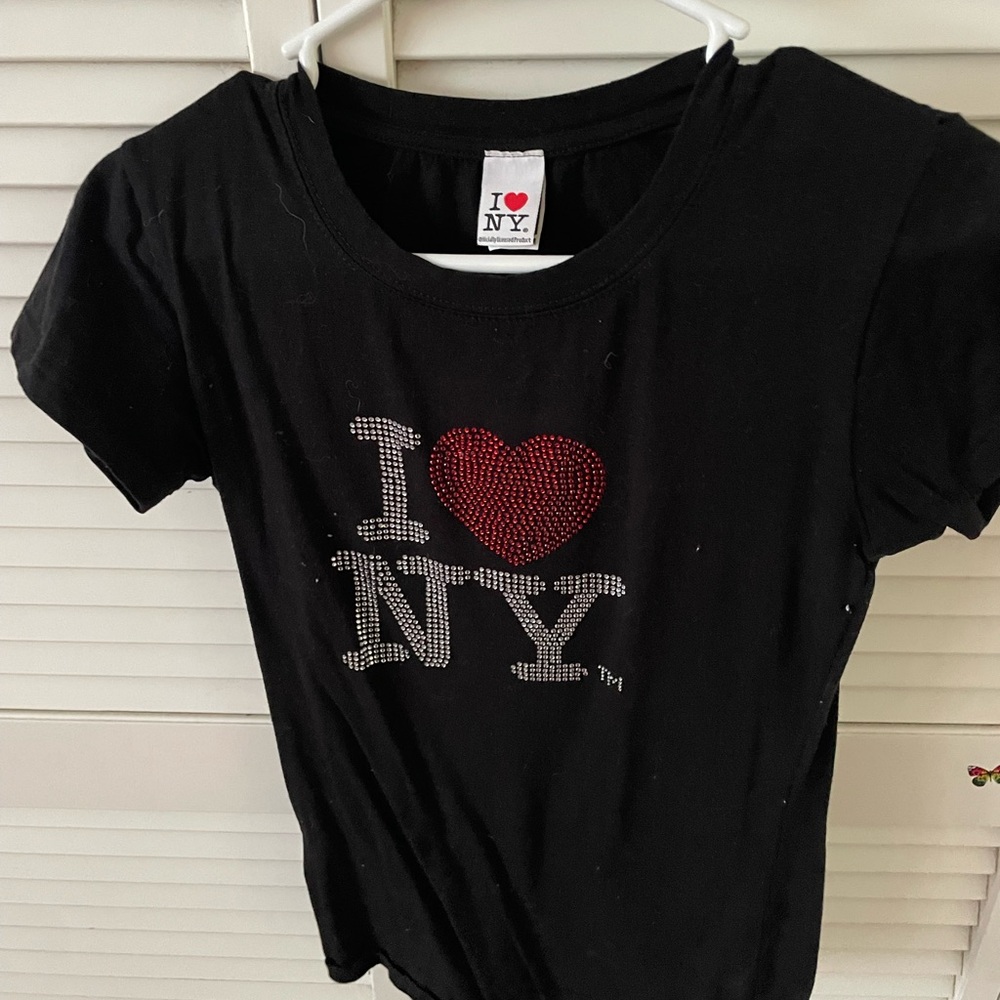 I Love NY Black T-Shirt with Red Heart